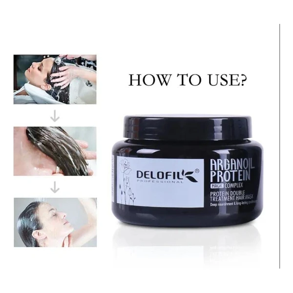 Delofil Mascarilla Aceite De Argán Para Cabello Seco 500ml - Image 3