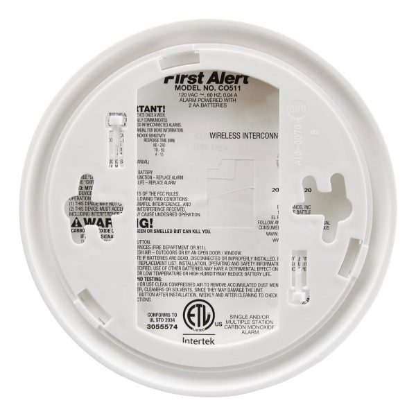 First Alert Alarma Y Detector De Monóxido De Carbono Co511b Color Blanco - Image 2