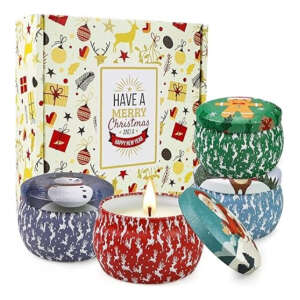 Paquetes De 4 Velas Aromaticas Navideñas Para Color Multicolor Fragancia Variado Paquete De 4 Unidades Navideño