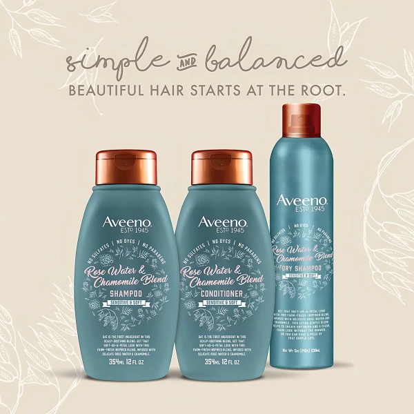 Aveeno Shampoo Agua De Rosas Y Manzanilla 354 Ml - Image 4
