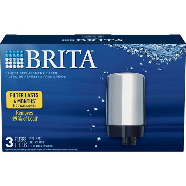 Brita Filtros De Agua De Repuesto Básicos, 3 Pack Cromados - Image 2