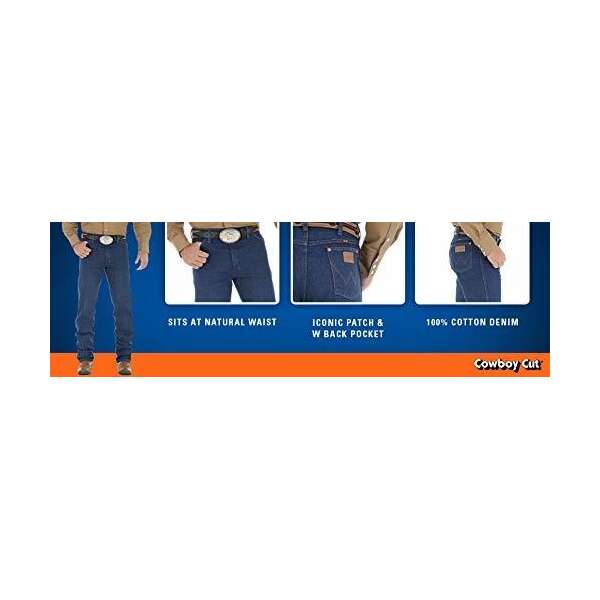 Wrangler Vaquero Corte Original Fit Jean Oscuro Piedra - Image 5