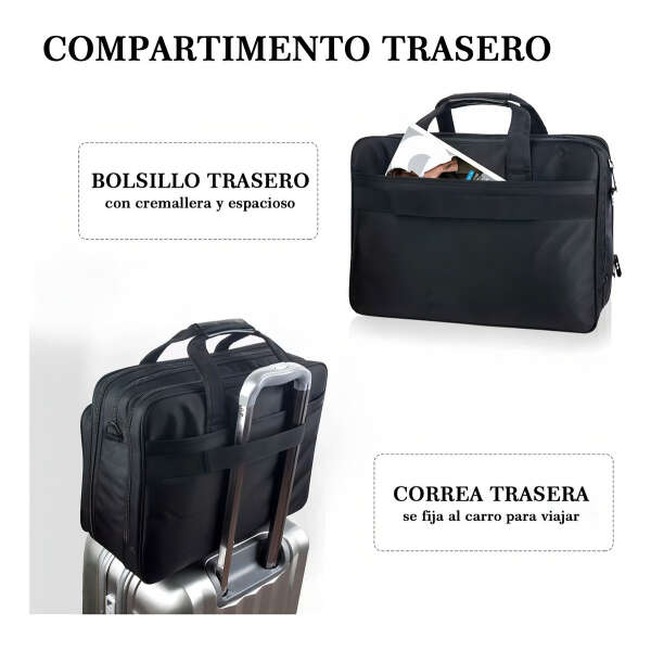 Maletín Portafolio Para Laptop De 17 In Hombre Impermeable Ytonet 108500blk Negro - Image 3