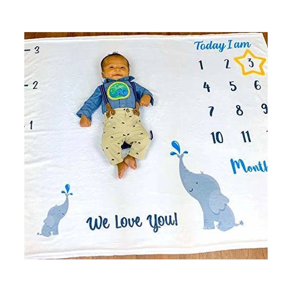 Manta De Vellon Infantil Para Bebes, Mensual, 48 X 40 | Ador - Image 2