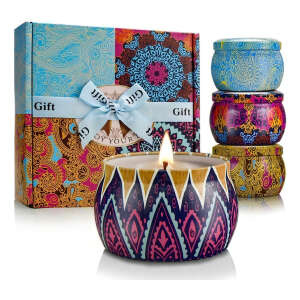 Akjgp Paquetes 4 De Velas Perfumadas De Mujer Para Color Variado Fragancia Variado Clásico