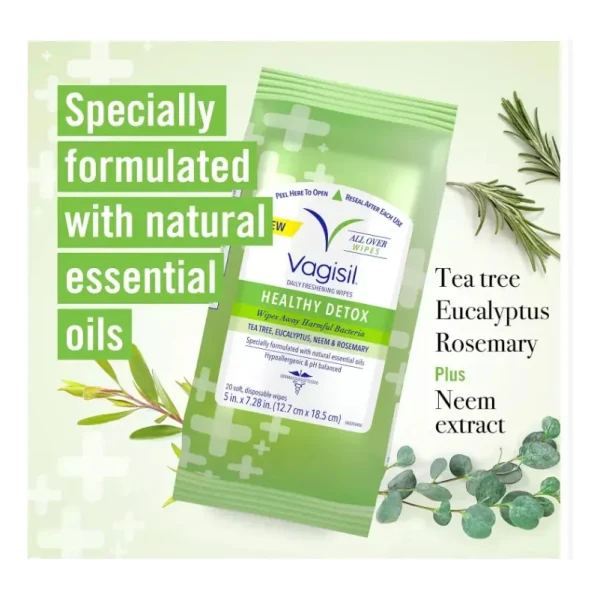 Vagisil, Toallitas Íntimas Femeninas Healthy Detox 60 Unid. - Image 3