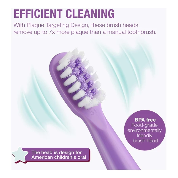 Vekkia 4-pack De Repuesto Cabezas De Cepillo De Dientes Color Morado - Image 3