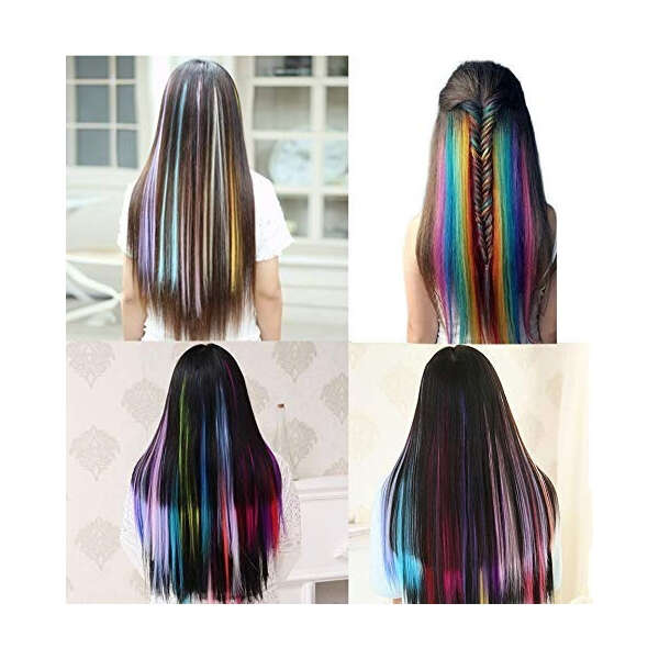 Extensiones De Cabello De Colores Para Mujeres Y Niñas Color Multicolor - Image 2