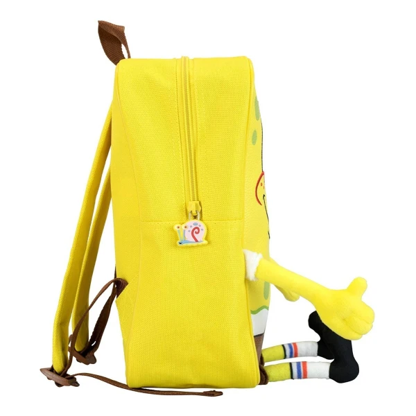 Mochila Infantil Bob Esponja Pantalones Cuadrados Color Amarillo Diseño De La Tela Efecto De Cuero - Image 2