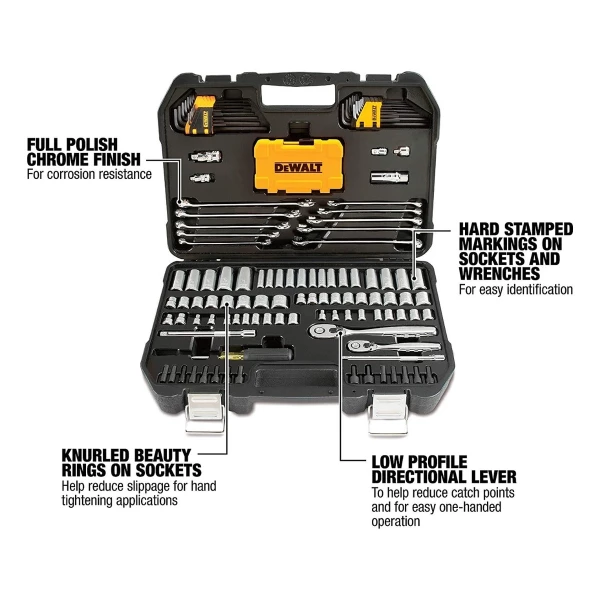 Kit De Herramientas Dewalt, Dados Y Llaves Con 142 Piezas - Image 3