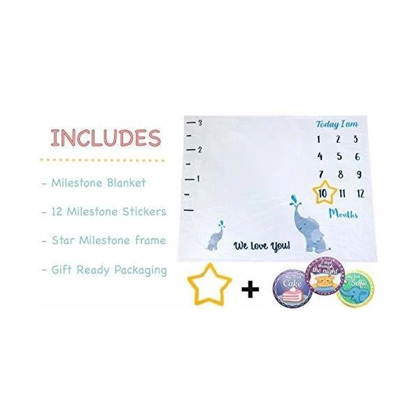 Manta De Vellon Infantil Para Bebes, Mensual, 48 X 40 | Ador - Image 3