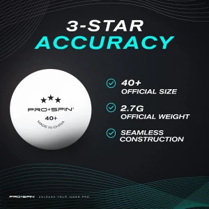 Pelotas De Ping Pong Blancas, Pro-spin, 3 Estrellas Caja 12. - Image 3