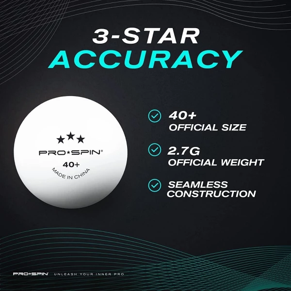 Pelotas De Ping Pong Blancas, Pro-spin, 3 Estrellas Caja 12. - Image 3