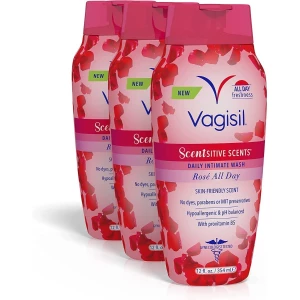 Gel De Baño Vagisil Lavado Femenino Rosas Todo El Día Pack 3