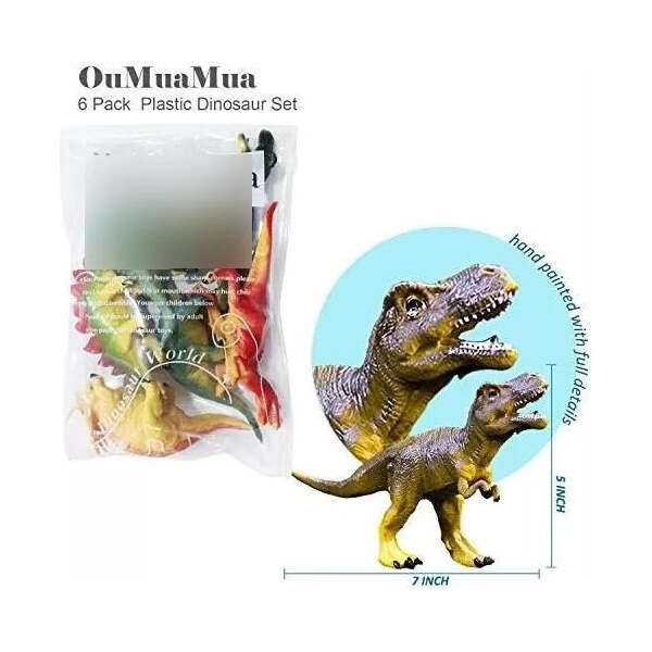 Juguetes De Figuras De Dinosaurios Realistas, Paquete De 6 - Image 2