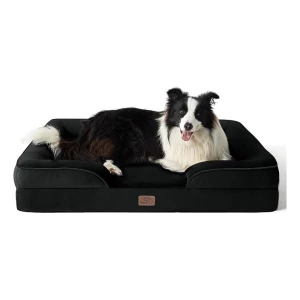 Cama Sillon Ortopedica Para Perros Grandes Color Negro Diseño Colores