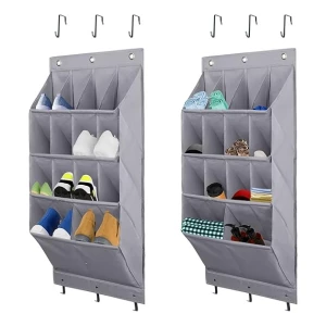 Organizador De Zapatos Para Colocar Sobre La Puerta 2 Pz Color Gris Oscuro