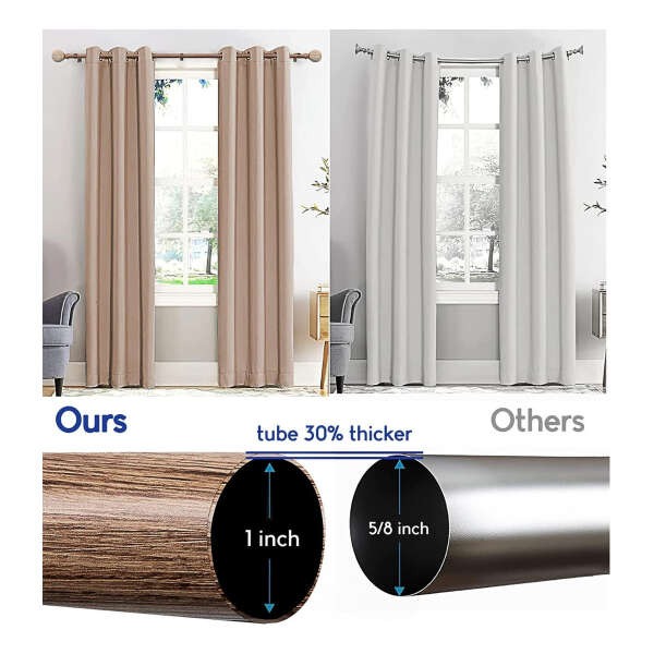 Unconsil - Barras De Cortina De Madera Para Ventanas - Image 4