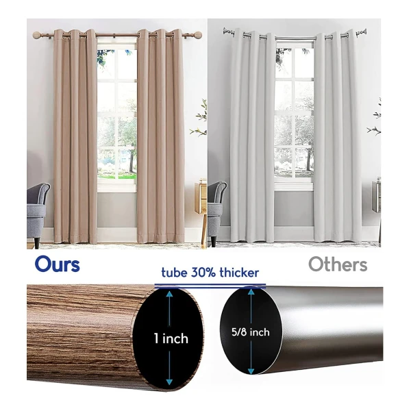 Unconsil - Barras De Cortina De Madera Para Ventanas - Image 4