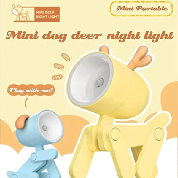 Yzbao - Mini Lámpara De Escritorio Led Con Forma De Animales Estructura Azul Claro Pantalla Blanco - Image 3