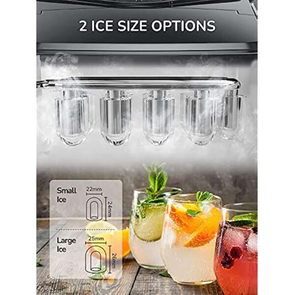 Silonn Maquina De Hielo Portatil 9 Cubos Listos En 6 Minutos Color Black - Image 3