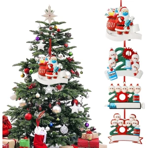 Adornos De Navidad, Resina 4 Uds Papá Noel Árbol De Navidad