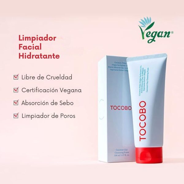Tocobo Coconut Clay Limpiador Facial En Espuma Control Grasa Y Puntos Negros 150ml - Image 2
