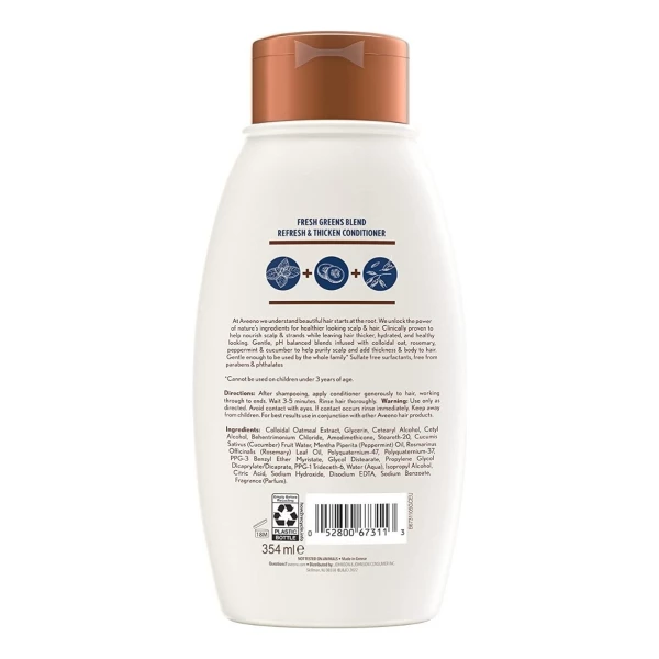 Aveeno- Acondicionador Con Romero, Menta Y Pepino 354ml - Image 2