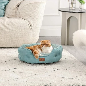Bedsure - Cama Lavable Para Perros Y Gatos Pequeños Color Azul Claro Diseño Pequeña - Image 2