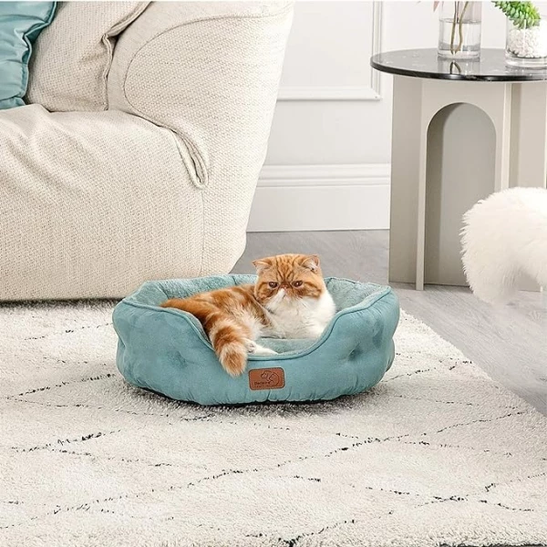 Bedsure - Cama Lavable Para Perros Y Gatos Pequeños Color Azul Claro Diseño Pequeña - Image 2