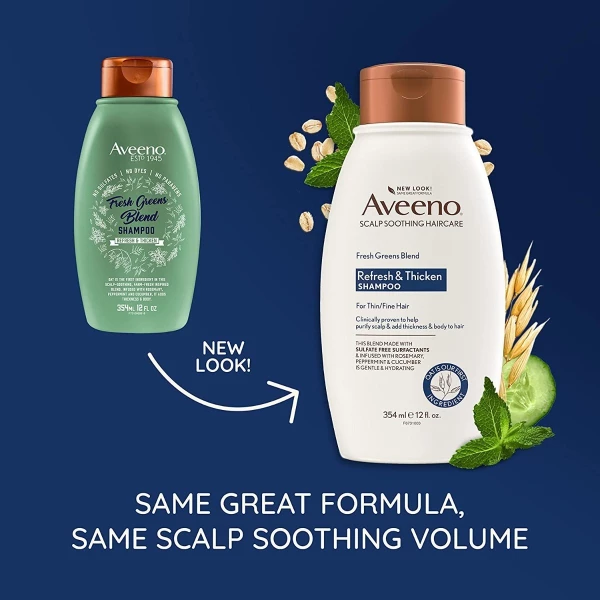 Aveeno, Shampoo Con Romero, Menta Y Pepino Que Nutre 354ml - Image 2