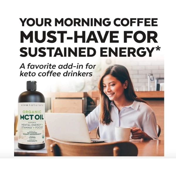 Aceite Mct Orgánico Para Café Matutino 32 Fl Oz (946 Ml) - Image 2