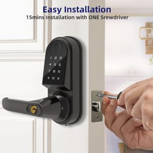 Cerradura De Puerta Digital Con Teclado, Control Y Huella - Image 5