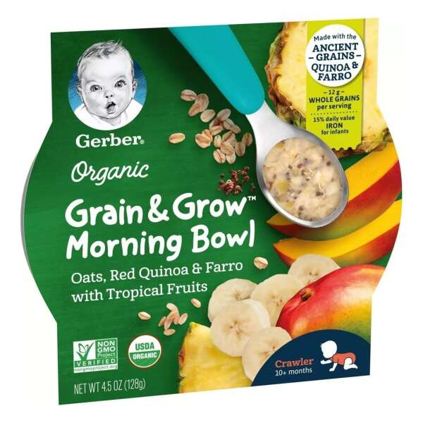 Gerber Papilla Avena, Quinoa Y Frutas Tropicales 128g 1 Und - Image 4