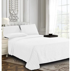 Elegant Comfort- Juego De Sábanas De 6 Piezas Suave Y Cómodo Color Blanco Diseño De La Tela Rayas - Image 3