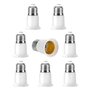 Jackyled Extensor Adaptador E26 A E26/e27 Paquete De 8 Color Blanco