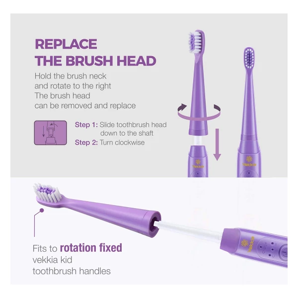 Vekkia 4-pack De Repuesto Cabezas De Cepillo De Dientes Color Morado - Image 4