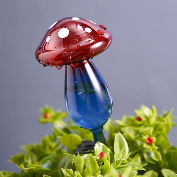 Nihome Mushroom Aqua Spike - Paquete De 2 Bombillas De Riego Color Rojo 2 Setas - Image 2