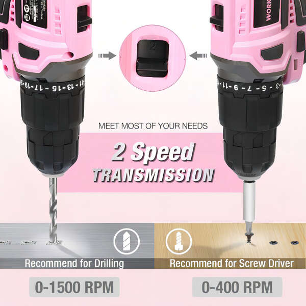 Taladro Inalámbrico Workpro 20v, Kit Completo Rosa, 1500 Rpm Color Rosa Frecuencia 60hz - Image 4