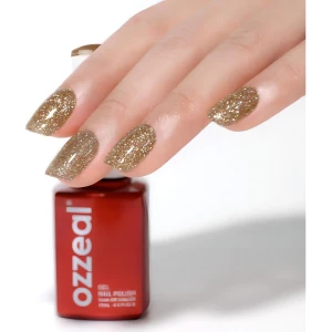 Ozzeal - Esmalte De Uñas De Gel Con Purpurina Uv Led 15ml Color Escarcha Dorada Transparente - Image 3