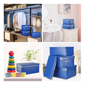 Seekind - Caja De Almacenamiento Con Tapas Y Asas Color Azul - Image 2