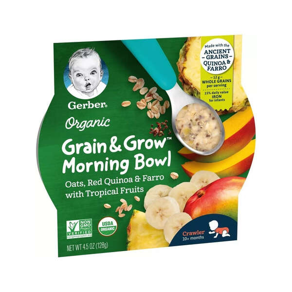 Gerber Papilla Avena, Quinoa Y Frutas Tropicales 4pack 128gr - Image 3