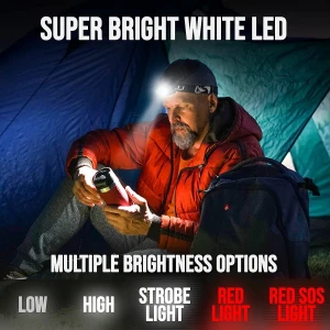 Foxelli Linterna Frontal Led Ultraligera, Recargable Por Usb - Image 5