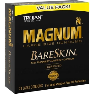 Condones Trojan Magnum L Bareskin Piel Desnuda Grande 24 Pz