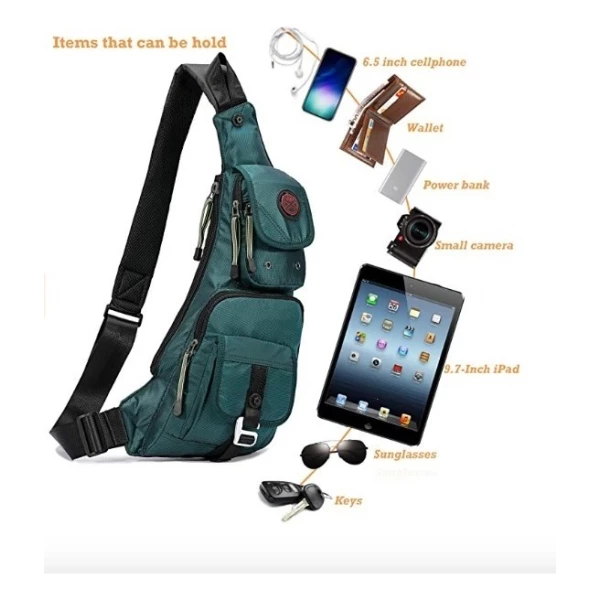 Bolso Honda Nicgid Mochila Bandolera Para Hombre Lysb01mz3hk Color Verde Oscuro 2 Diseño De La Tela Liso - Image 3