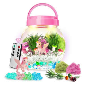 Kit De Terrario De Unicornio Con Luz Arcoíris Para Niños