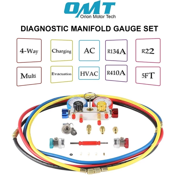 Juego Manómetro Orion Motor Tech - Diagnóstico De Ca 4 Vías - Image 4