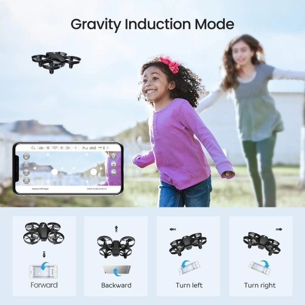 Mini Dron A20w Para Niños, Cámara 720p Hd, Rc Fpv 3 Baterías Color Black - Image 5