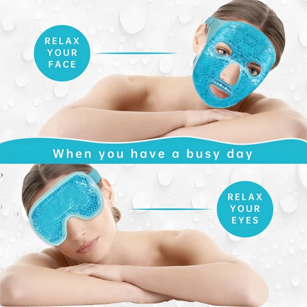 Znöcuetöd Mascarilla Faciales De Gel Reutilizable Frio/calor Tipo De Piel Azul - Image 2