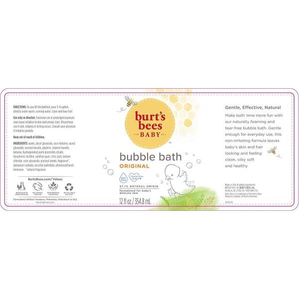 Jabón Baño De Burbujas Para Bebé 354.8ml Burt's Bees Baby - Image 3